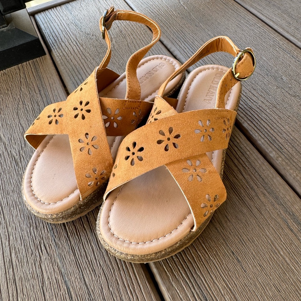 Old Navy Brown Girls Wedge Sandals